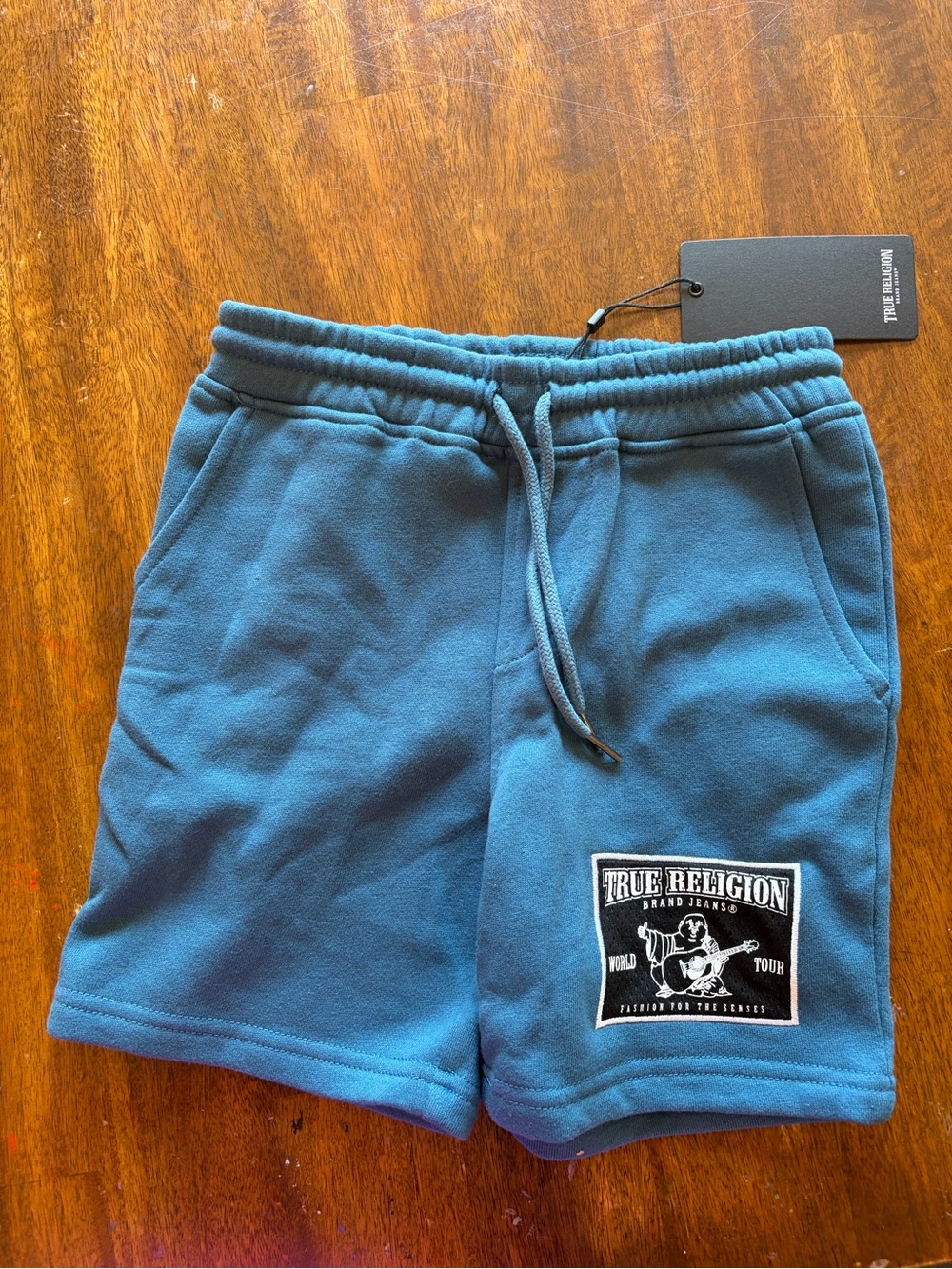 True Religion Classic TR Sweat Shorts Women’s S Midnight Blue NWT Cotton